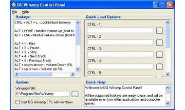 DG Winamp Control Panel for Windows - Download it from Habererciyes for free
